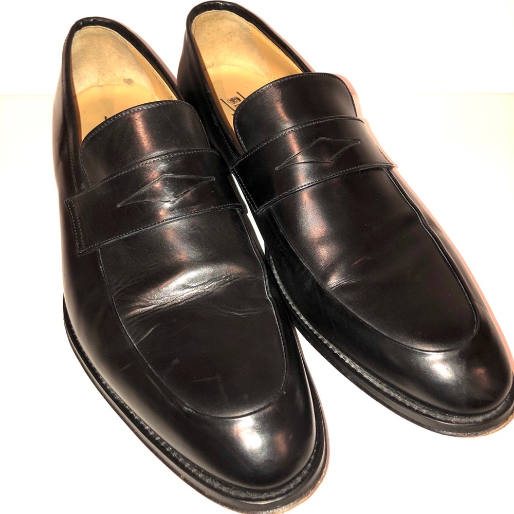 BARIONI LEATHER  BLACK DRESS SHOES MADE IN ITALY